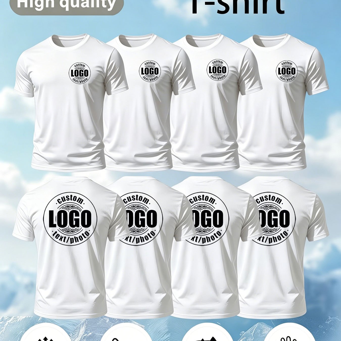 Summer Clothing Essentials Men - 4 PCS Customized Lightweight Breathable Round-Neck