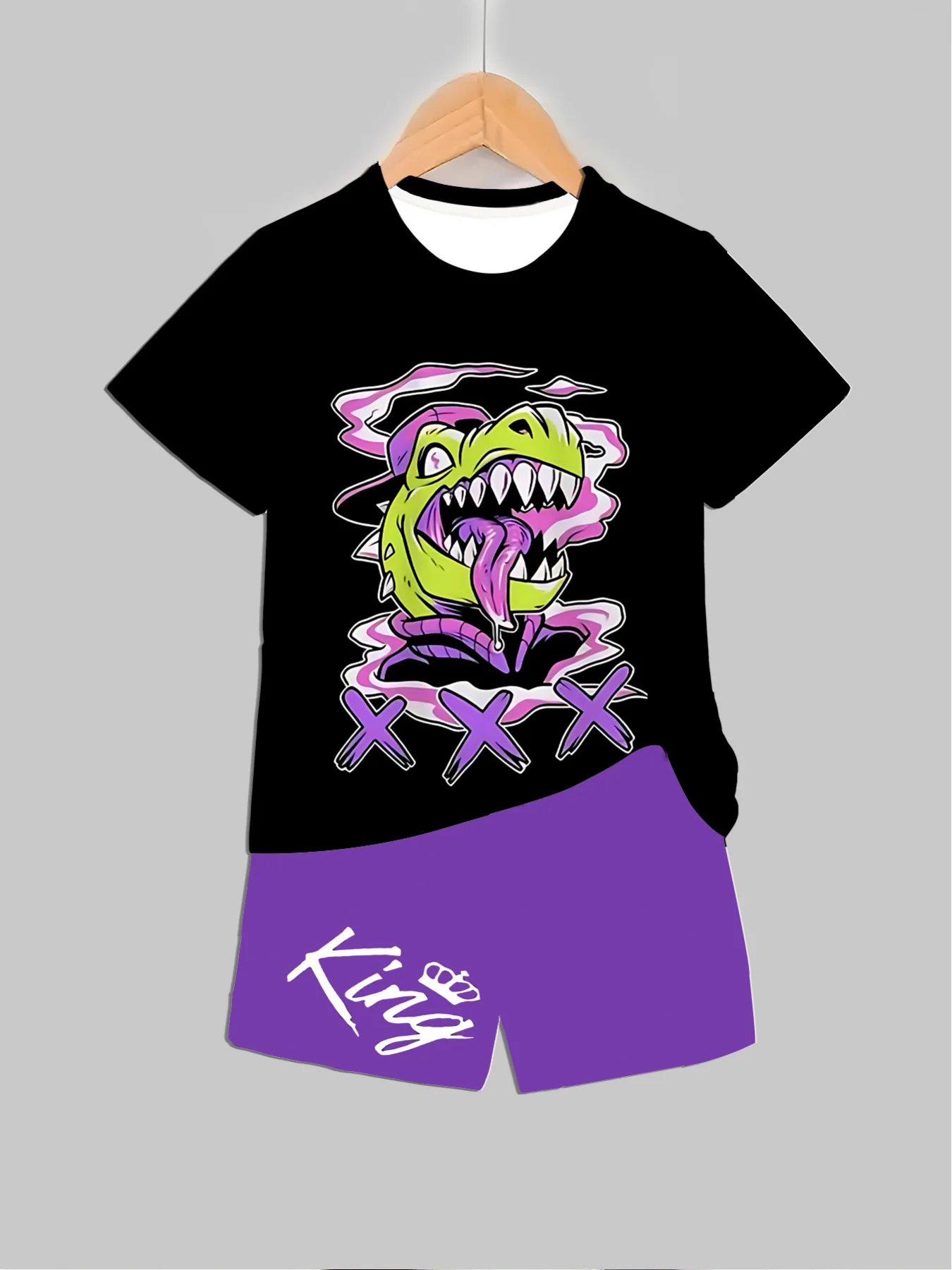 New Dinosaur Printed Outfits T - Summer Clothing Girls 评论和价格