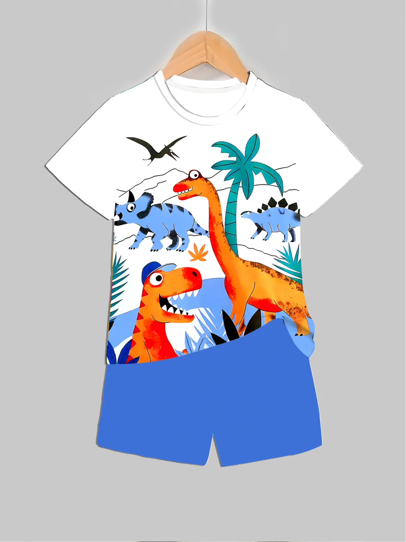 New Dinosaur Printed Outfits T - Summer Clothing Girls 评论和价格