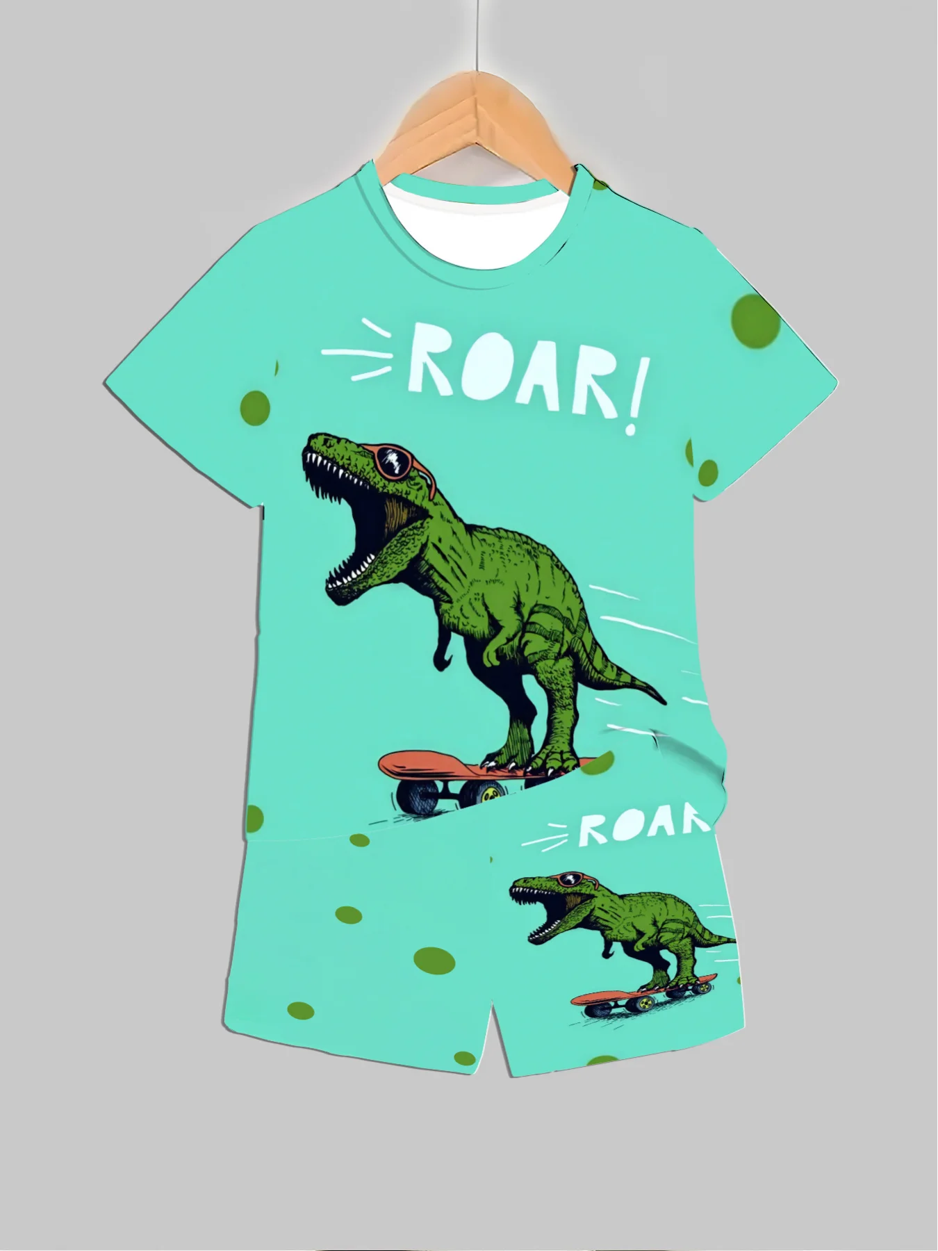 New Dinosaur Printed Outfits T - Summer Clothing Girls 评论和价格
