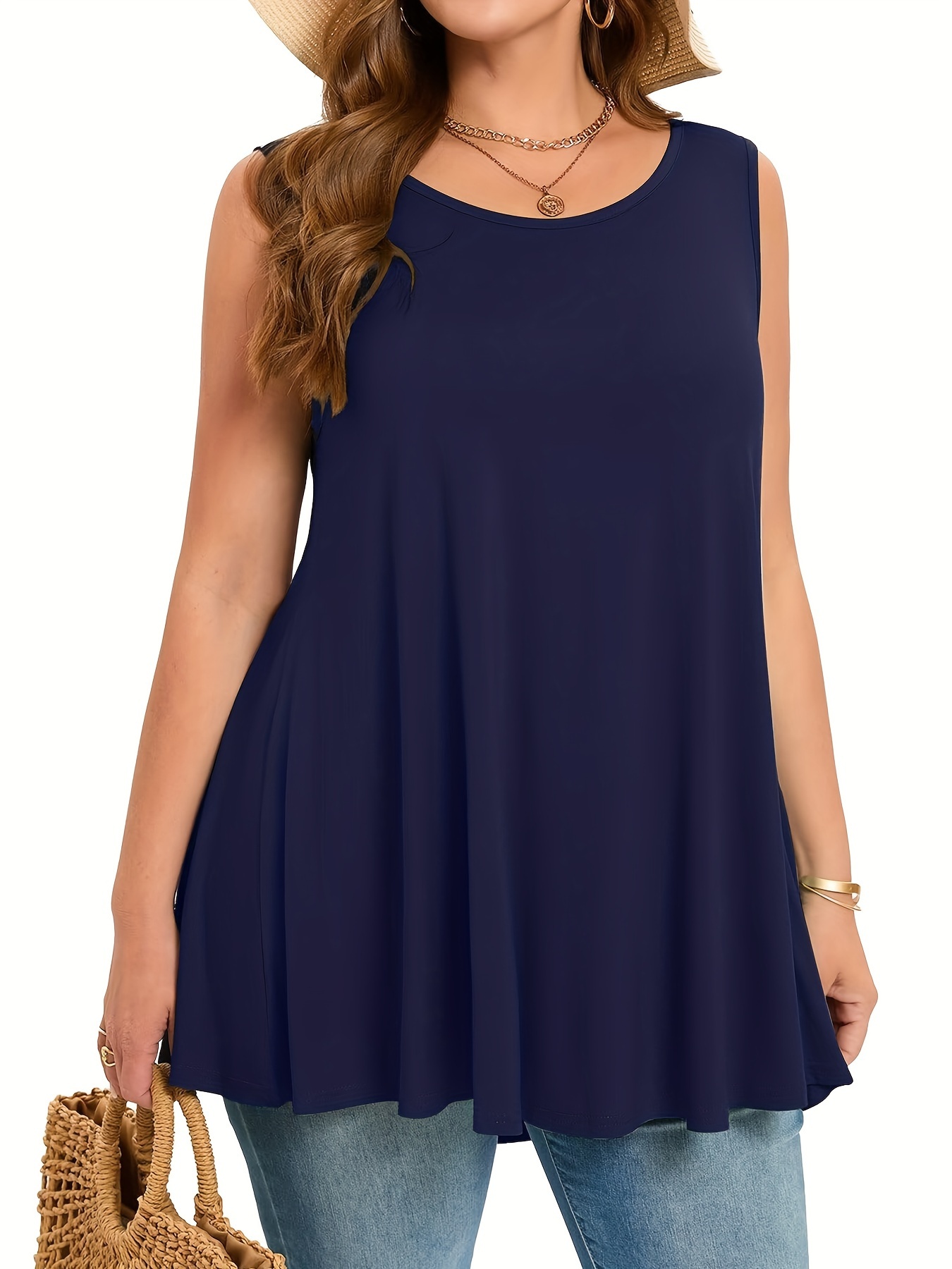 Plus Size Simple Solid Tank To - Summer Clothing Clearance 评论和价格