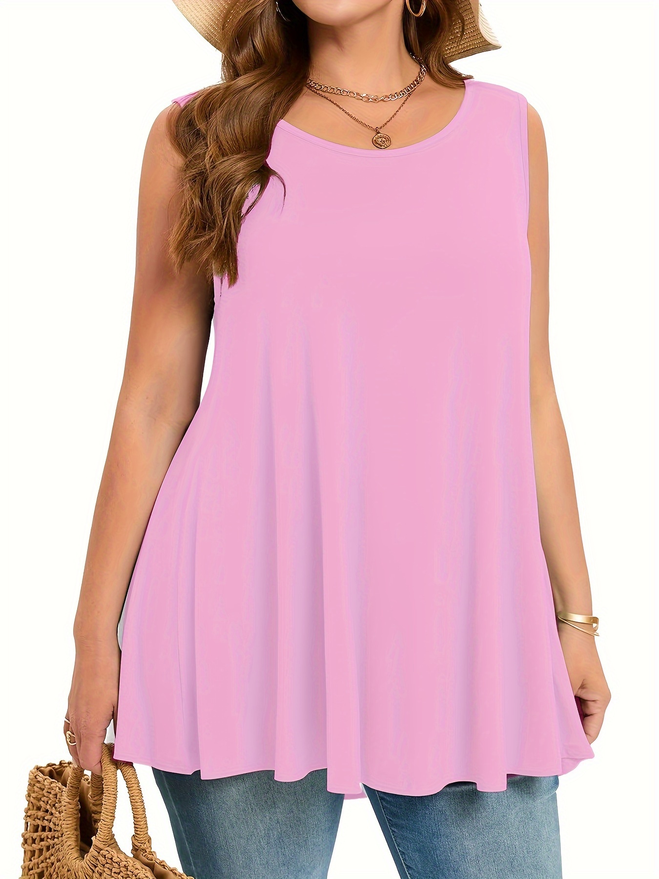 Plus Size Simple Solid Tank To - Summer Clothing Clearance 评论和价格