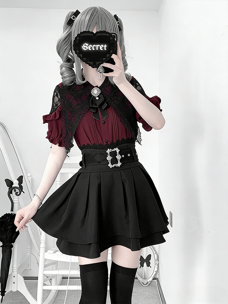 Gothic Style Shoulder Bared Sh - Off Shoulder Blouse 评论和价格