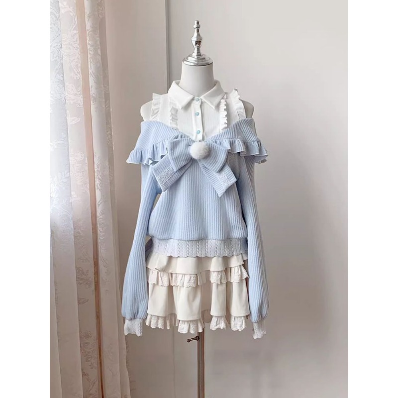 Kawaii Soft Girl Lolita 2 Piec - Off Shoulder Blouse 评论和价格