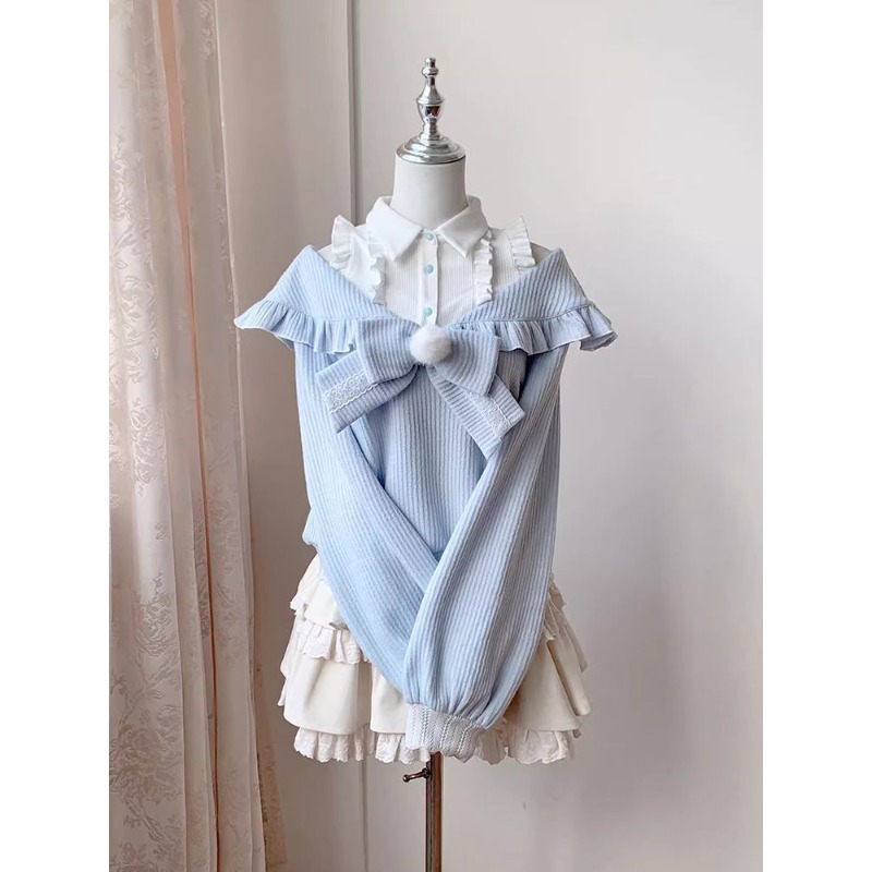 Kawaii Soft Girl Lolita 2 Piec - Off Shoulder Blouse 评论和价格
