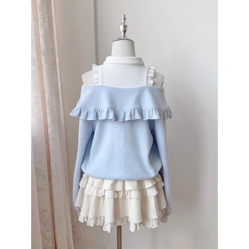 Kawaii Soft Girl Lolita 2 Piec - Off Shoulder Blouse 评论和价格