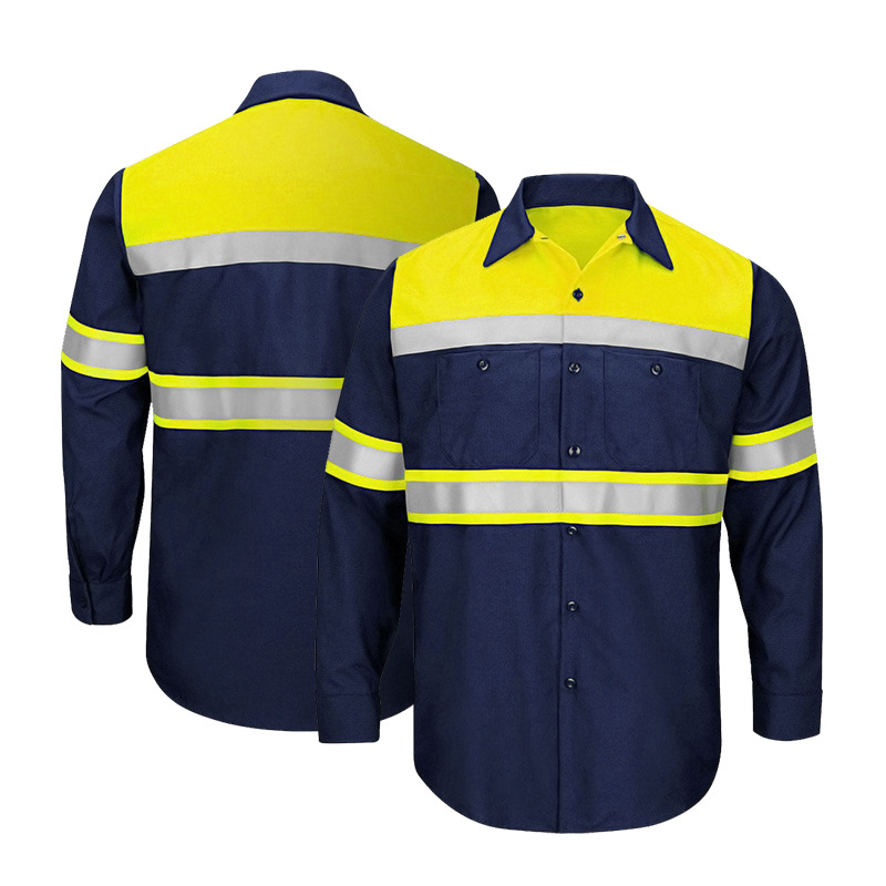 Men Shirt Long Sleeve 100% Cot - Summer Hi Vis Clothing 评论和价格