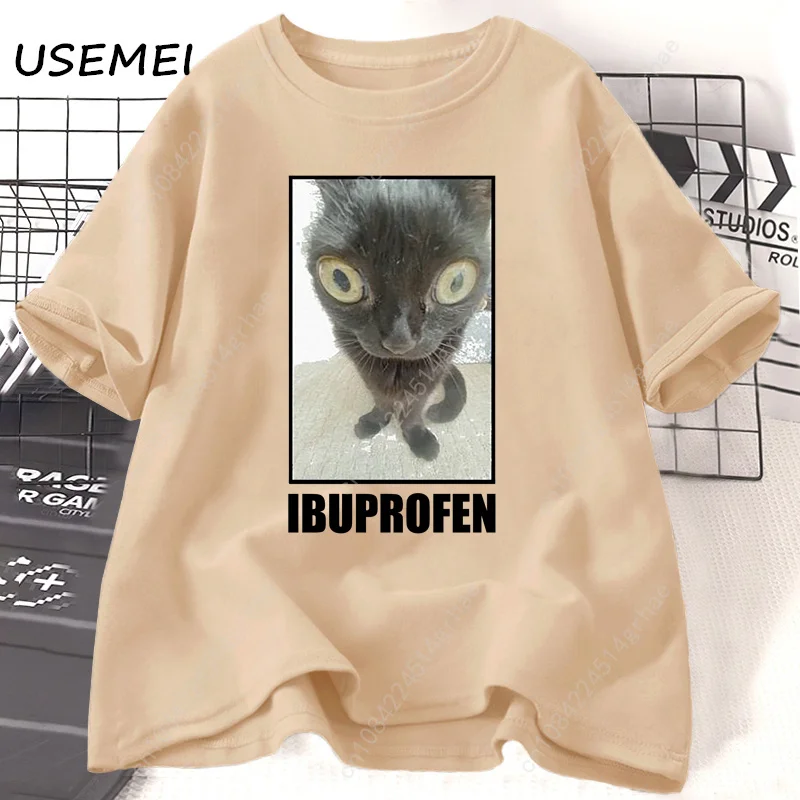 Funny Cat Ibuprofen Graphic T  - Yours Summer Clothing 评论和价格