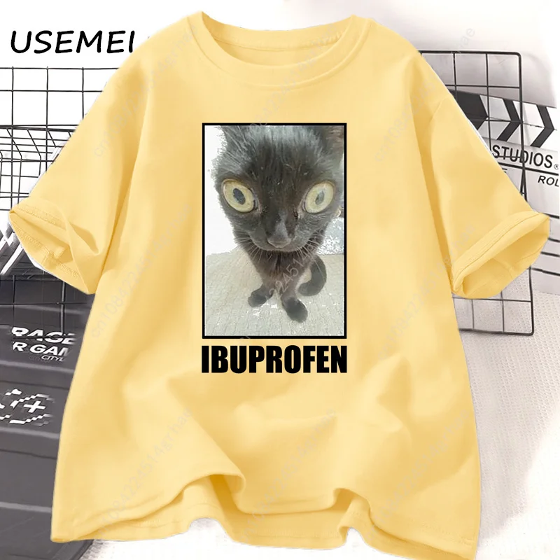 Funny Cat Ibuprofen Graphic T  - Yours Summer Clothing 评论和价格