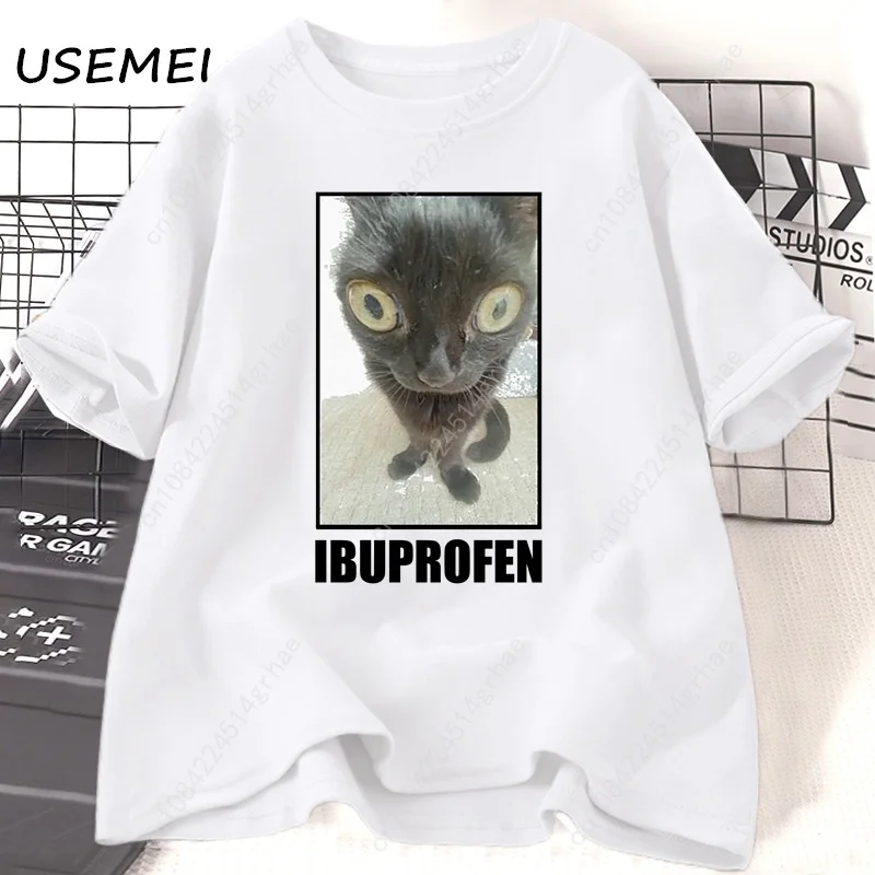 Funny Cat Ibuprofen Graphic T  - Yours Summer Clothing 评论和价格