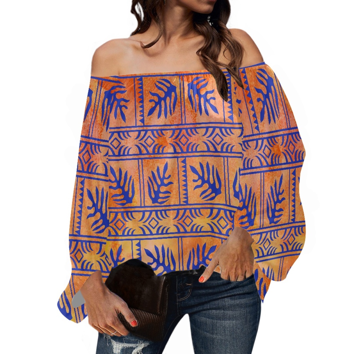 Polynesian Tribal Clothing Sam - Off Shoulder Blouse 评论和价格