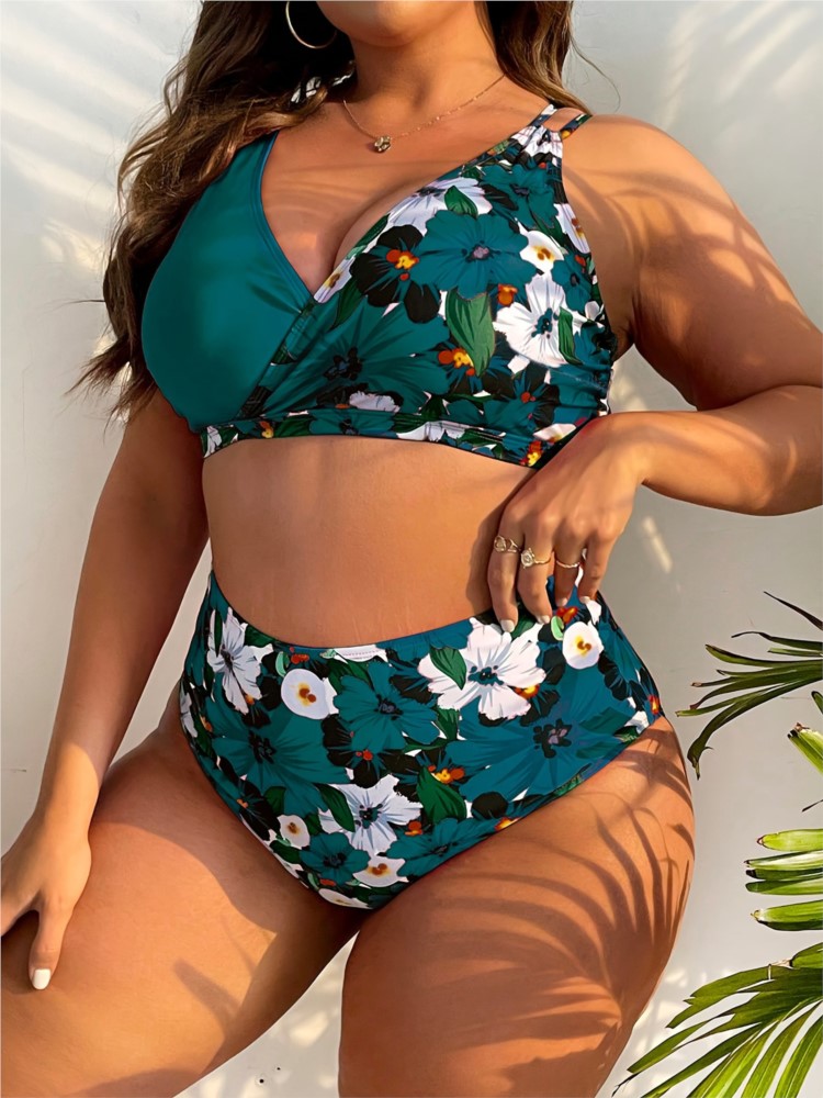 L-5XL Plus Size High Waist Bik - Bikini Set Push Up 评论和价格