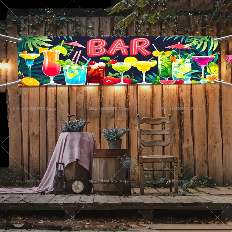 Hawaiian Seaside Bar Party Ban - Summer Clothing Banner 评论和价格