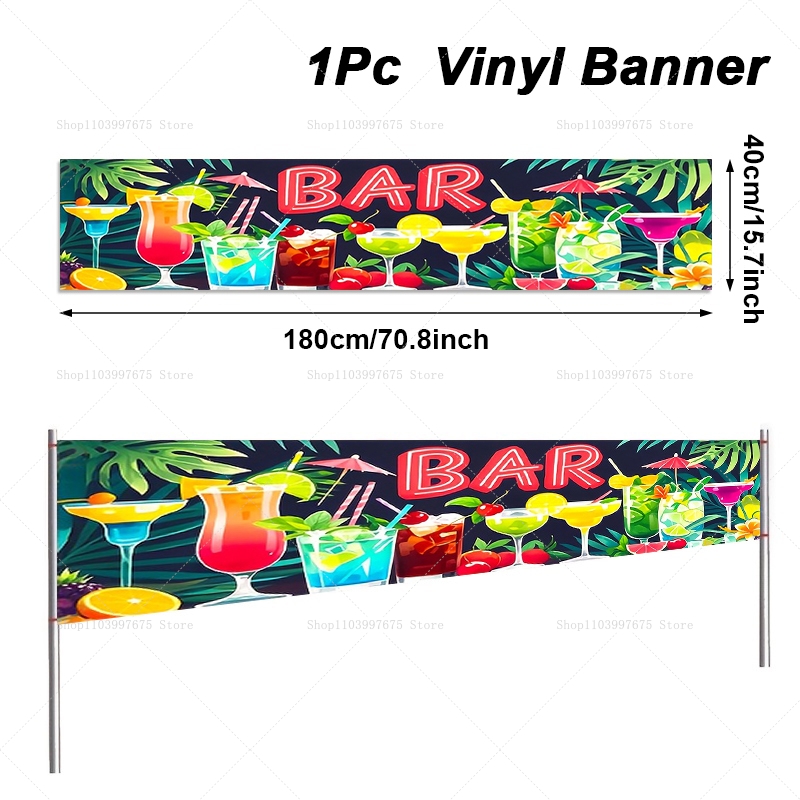 Hawaiian Seaside Bar Party Ban - Summer Clothing Banner 评论和价格