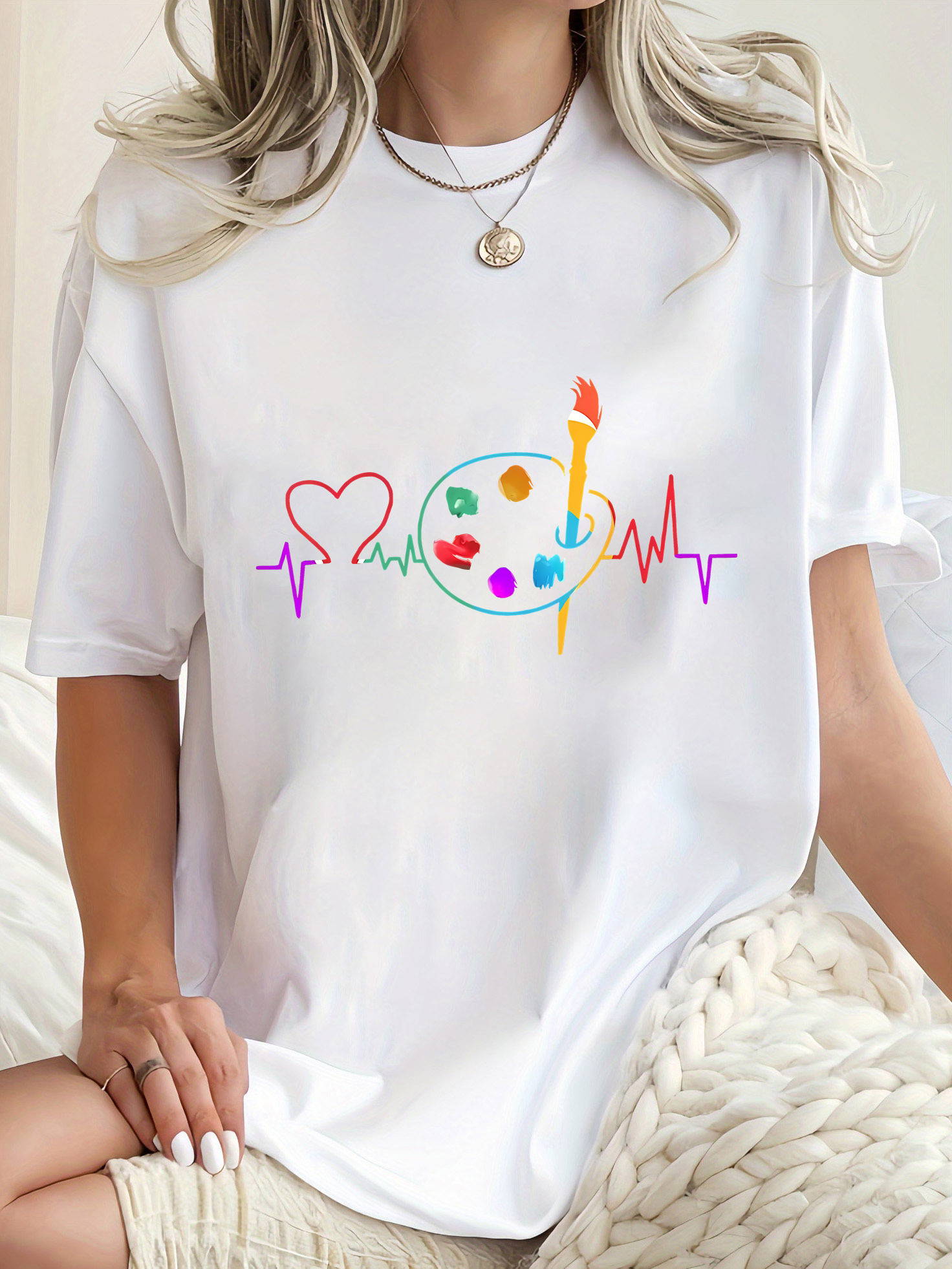 Colorful Geometric Women's Cas - Summer Clothing Color Palette 评论和价格