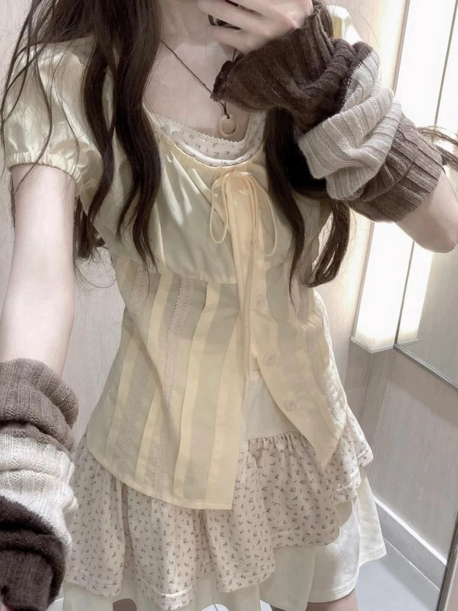 Sweet Floral Two-Piece Set for - Summer Clothing Girls 评论和价格