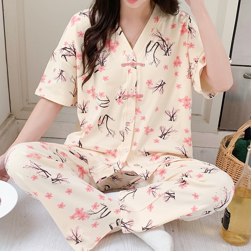 Women Pajamas Sets Spring Spri - Summer Clothing Young Women 评论和价格