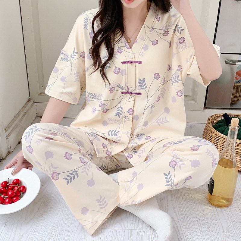 Women Pajamas Sets Spring Spri - Summer Clothing Young Women 评论和价格