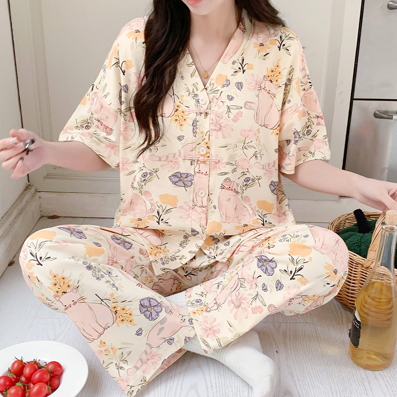Women Pajamas Sets Spring Spri - Summer Clothing Young Women 评论和价格