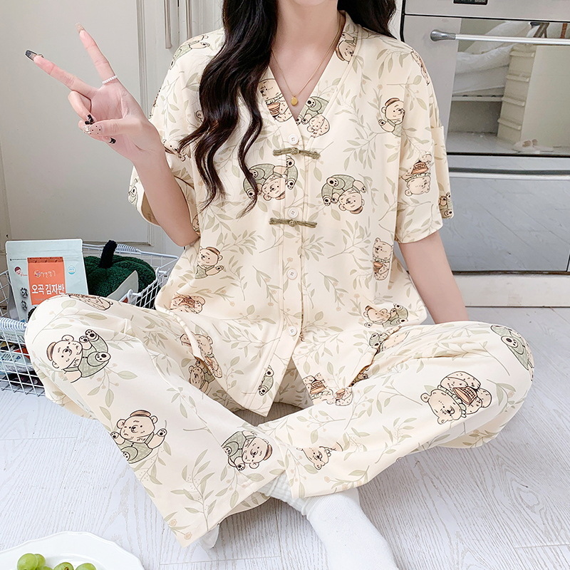 Women Pajamas Sets Spring Spri - Summer Clothing Young Women 评论和价格