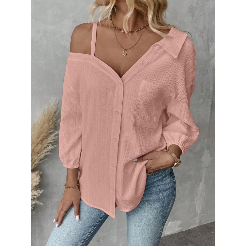 Plus Size1XL-5XL Women Blouses - Off Shoulder Blouse 评论和价格
