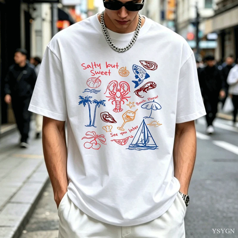 Salty But Sweet T Shirt Men Wo - Summer Vibes Clothing Men 评论和价格