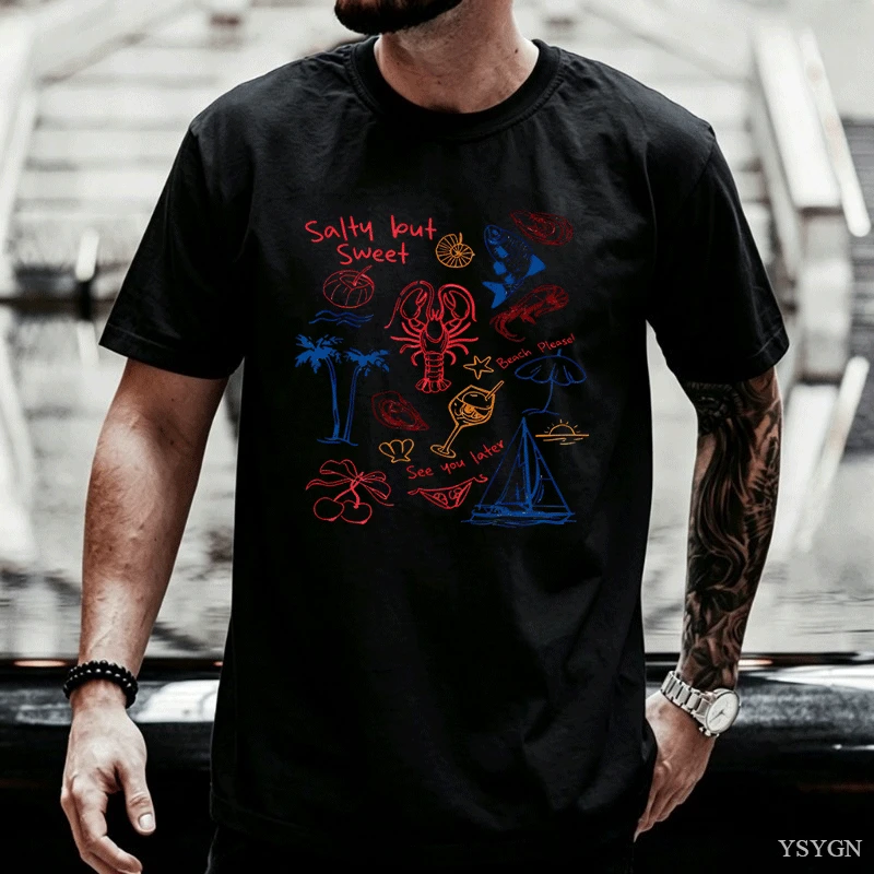 Salty But Sweet T Shirt Men Wo - Summer Vibes Clothing Men 评论和价格
