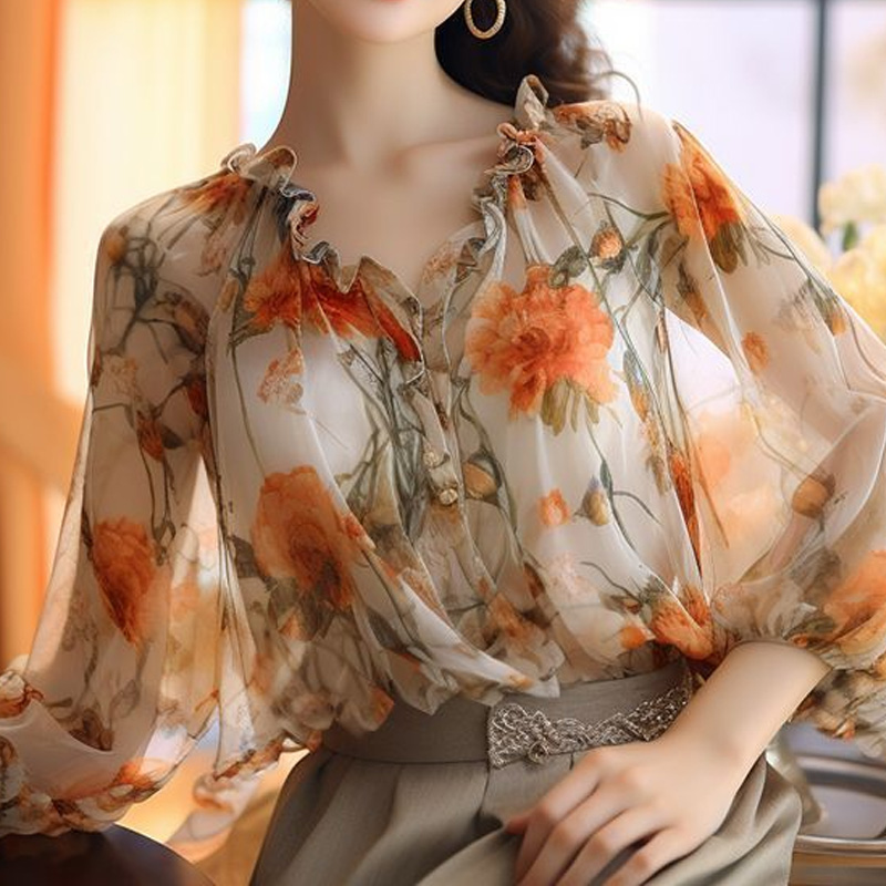 2024 Floral Tops Sweet Ladies  - Summer Clothing Young Women 评论和价格