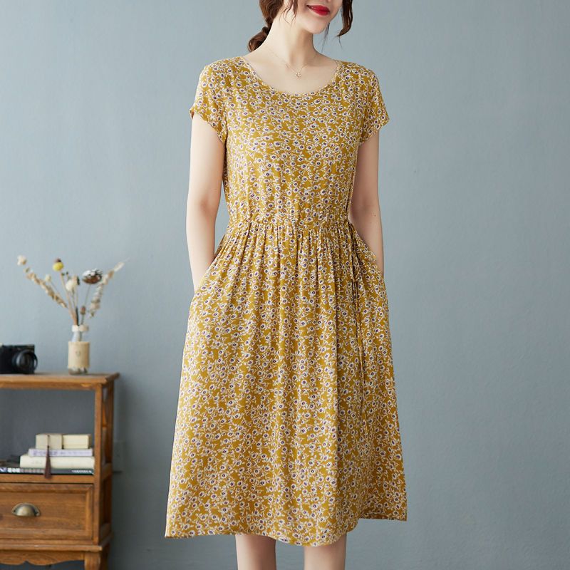 Bohemian Women Casual Floral L - Sundress Midi Floral 评论和价格