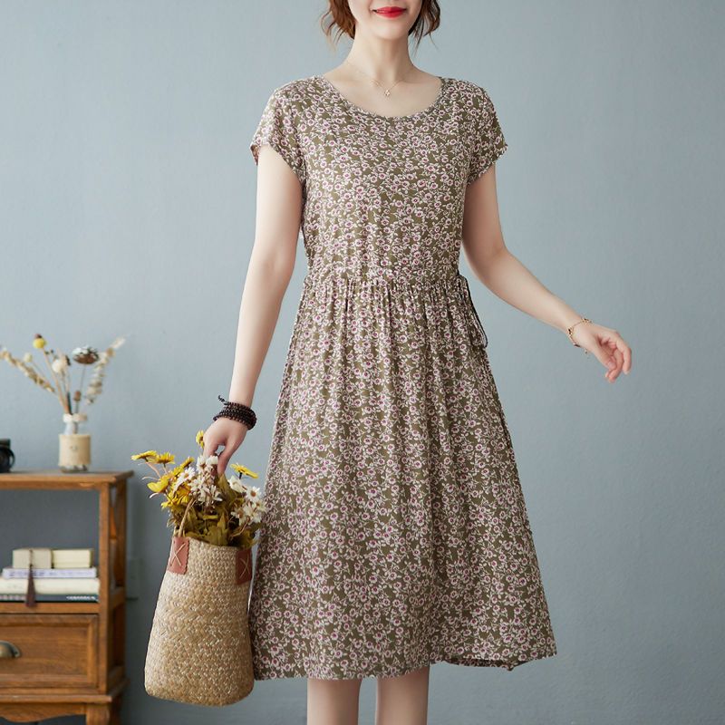 Bohemian Women Casual Floral L - Sundress Midi Floral 评论和价格