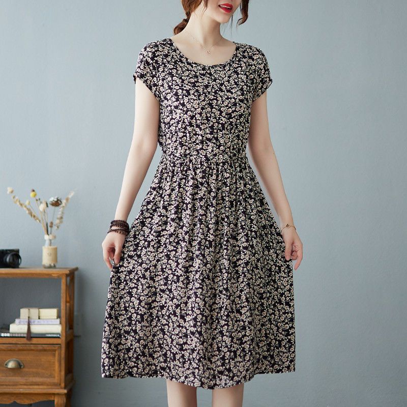 Bohemian Women Casual Floral L - Sundress Midi Floral 评论和价格
