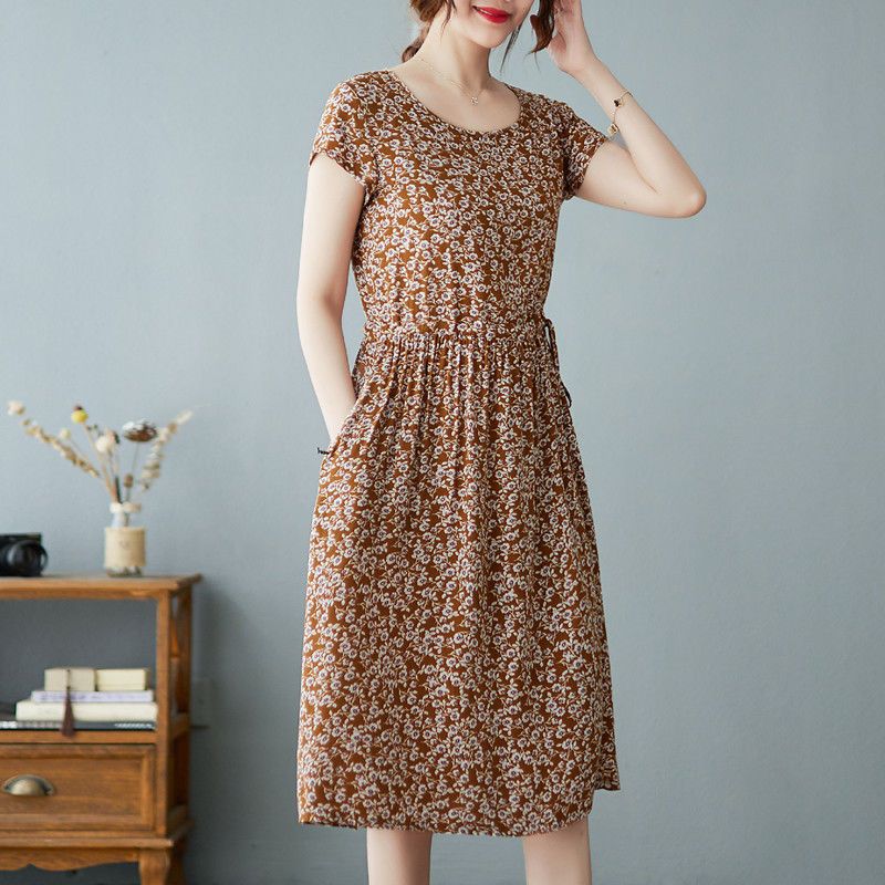 Bohemian Women Casual Floral L - Sundress Midi Floral 评论和价格